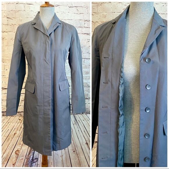 GAP Jackets & Blazers - GAP Trench Overcoat Gray Long Button Up Pockets Size Small